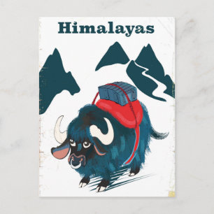 Cartão Postal Cartaz de viagem vintage do Himalaia
