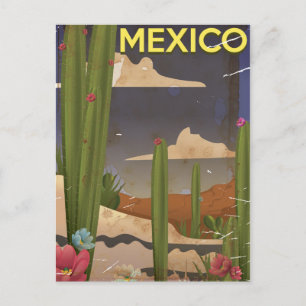 Cartão Postal Cartaz de viagem vintage do México.