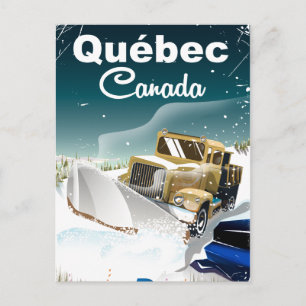 Cartão Postal Cartaz de viagem vintage do Québec Canadá