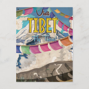 Cartão Postal Cartaz de Viagem Vintage do Tibete