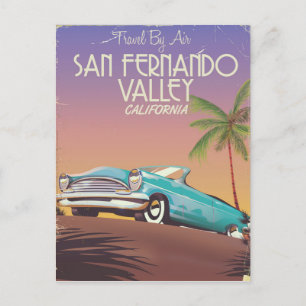 Cartão Postal Cartaz de viagem vintage do Vale de San Fernando C