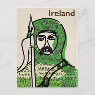Cartão Postal Cartaz de viagem vintage Irlanda cavaleiro