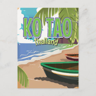 Cartão Postal Cartaz de viagem vintage Ko Tao Tailândia