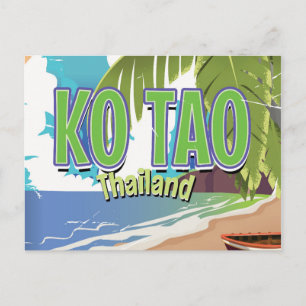 Cartão Postal Cartaz de viagem vintage Ko Tao Tailândia