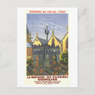 Cartão Postal Cartaz de Viagem Vintage La Bretagne, França