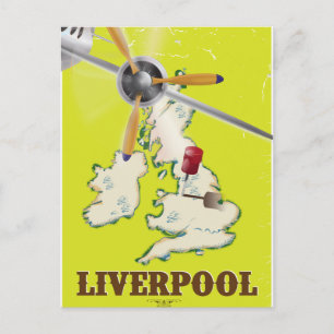 Cartão Postal Cartaz de Viagem Vintage Liverpool
