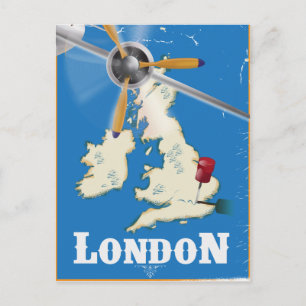 Cartão Postal Cartaz de Viagem Vintage Londres