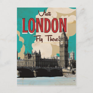 Cartão Postal Cartaz de Viagem Vintage Londres