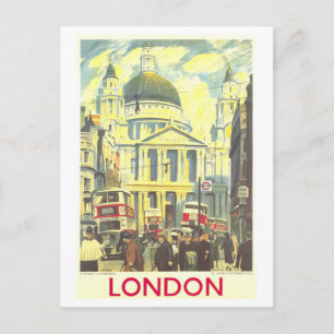 Cartão Postal Cartaz de Viagem Vintage Londres Inglaterra