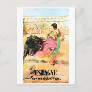 Cartão Postal Cartaz de Viagem Vintage Matador Espanha Restaurad