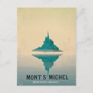 Cartão Postal cartaz de viagem vintage mont st michel