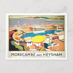 Cartão Postal Cartaz de Viagem Vintage Morecambe e Heysham