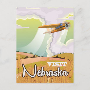 Cartão Postal cartaz de viagem vintage Nebraska