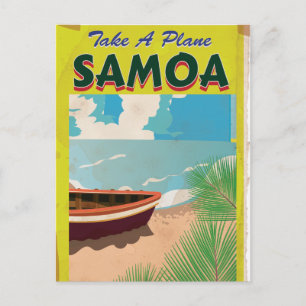 Cartão Postal Cartaz de Viagem Vintage Samoa