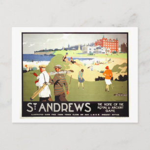Cartão Postal Cartaz de Viagem Vintage St. Andrews Escócia