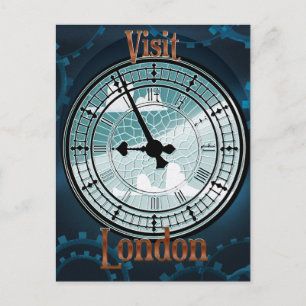 Cartão Postal Cartaz de viagem vitoriano Londres