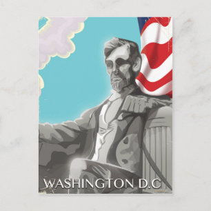 Cartão Postal Cartaz de viagem Washington DC Abraham Lincoln