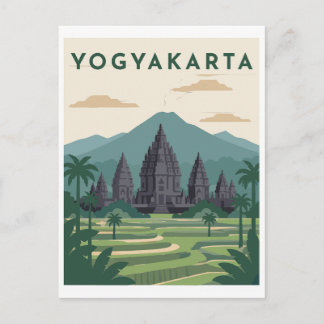 Cartão Postal Cartaz de Viagem Yogyakarta Indonésia
