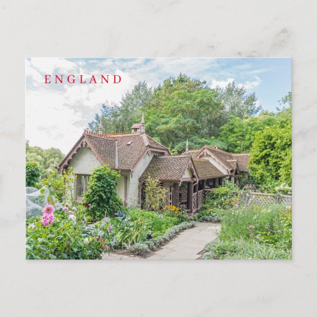 Cartão Postal Cartaz de vista de casa de algodão em inglês (Frente)