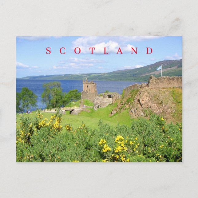 Cartão Postal Cartaz de vista do Castelo de Scotland Urquhart (Frente)