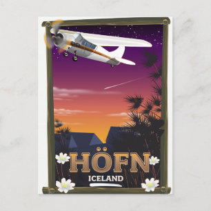 Cartão Postal Cartaz de voo Höfn Islândia