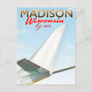Cartão Postal Cartaz de voo vintage Madison Wisconsin EUA