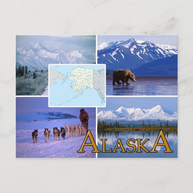 Cartão Postal Cartaz do Alaska (Frente)