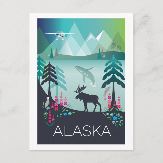 Cartão Postal Cartaz do Alaska (Frente)