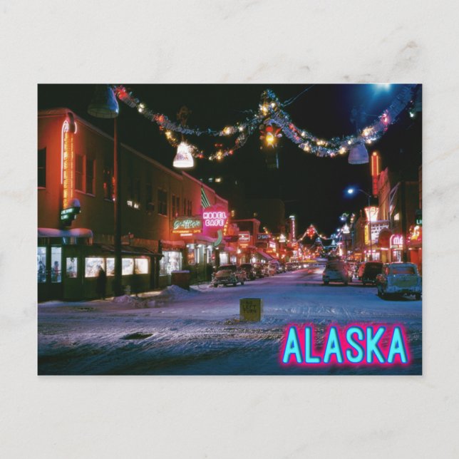 Cartão Postal Cartaz do Alaska (Frente)