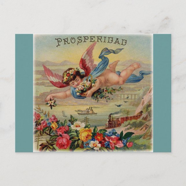 Cartão Postal Cartaz do Anjo da Prosperidade (prosperidade) (Frente)