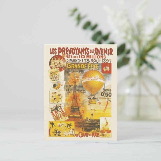 Cartão Postal Cartaz do Antique Grand Fete Fair Antigo (Em pé/Frente)