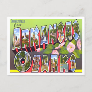 Cartão Postal Cartaz do Arkansas Ozarks Vintage Big Letters