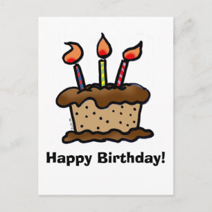 Cartão Postal Cartaz do bolo de aniversário