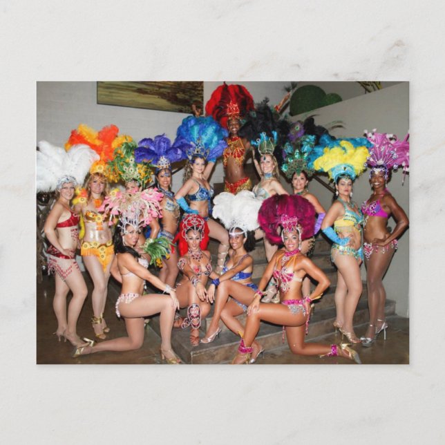 Cartão Postal cartaz do brasil vegas mostra dançarinos para meni (Frente)