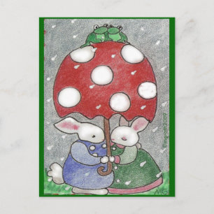 Cartão Postal Cartaz do bunny do April chás