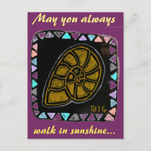 Cartão Postal Cartaz do caracol do ouro estilo nativo