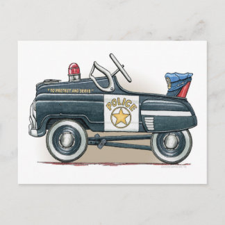 Cartão Postal Cartaz do Carro-Policial Pedal da Polícia