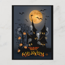 Cartão Postal Cartaz do castelo do Vampiro Halloween Night Haunt
