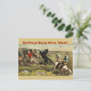 Cartão Postal Cartaz do Cavalo de Cowboy do Oeste Selvagem de Bu