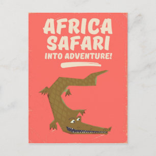 Cartão Postal Cartaz do Crocodilo Africa Safari!