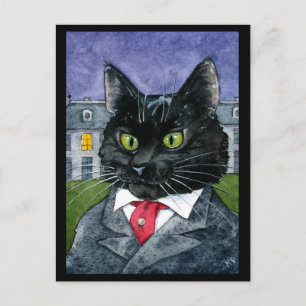 Cartão Postal Cartaz do Dia das Bruxas de Gato Negro