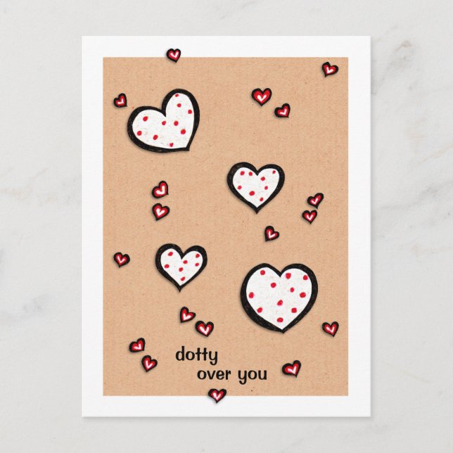 Cartão Postal Cartaz do Dotty Hearts Dotty sobre você (Frente)