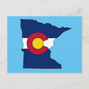 Cartão Postal Cartaz do esboço do Colorado flag Minnesota