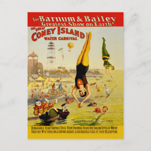 Cartão Postal Cartaz do Espetáculo de Sideshow da Coney Island