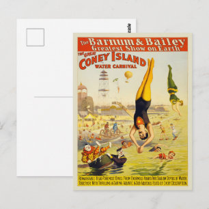 Cartão Postal Cartaz do Espetáculo Paralelo de Coney Island de 1