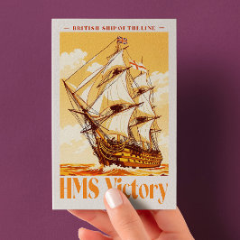 Cartão Postal Cartaz do HMS Victory Ícone Britânico do Navio de 