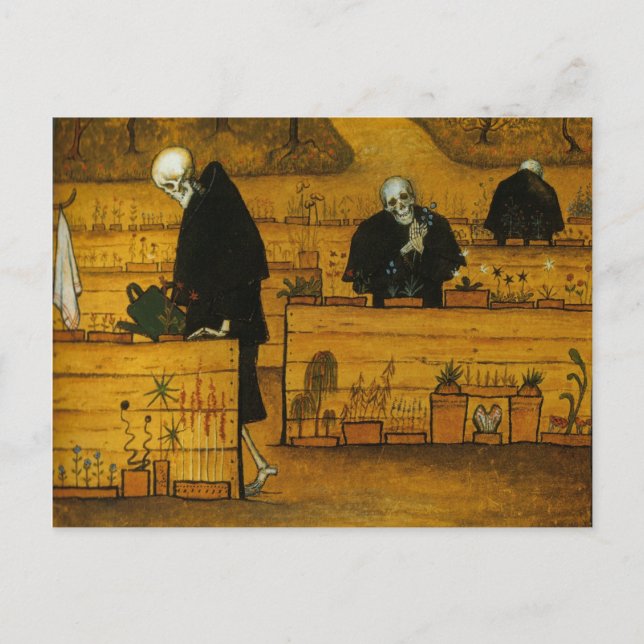 Cartão Postal Cartaz do Jardim da Morte de Simberg (Frente)