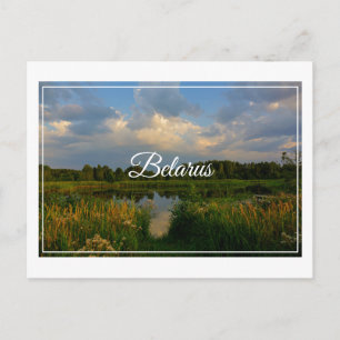 Cartão Postal Cartaz do Lago de Paisagem Natural Belarus