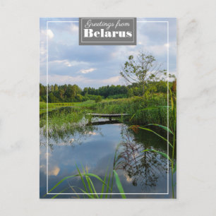 Cartão Postal Cartaz do Lago de Paisagem Natural Belarus