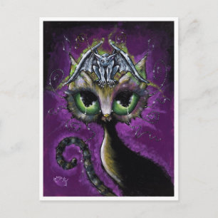 Cartão Postal Cartaz do Little Guardian Gargoyle Cat